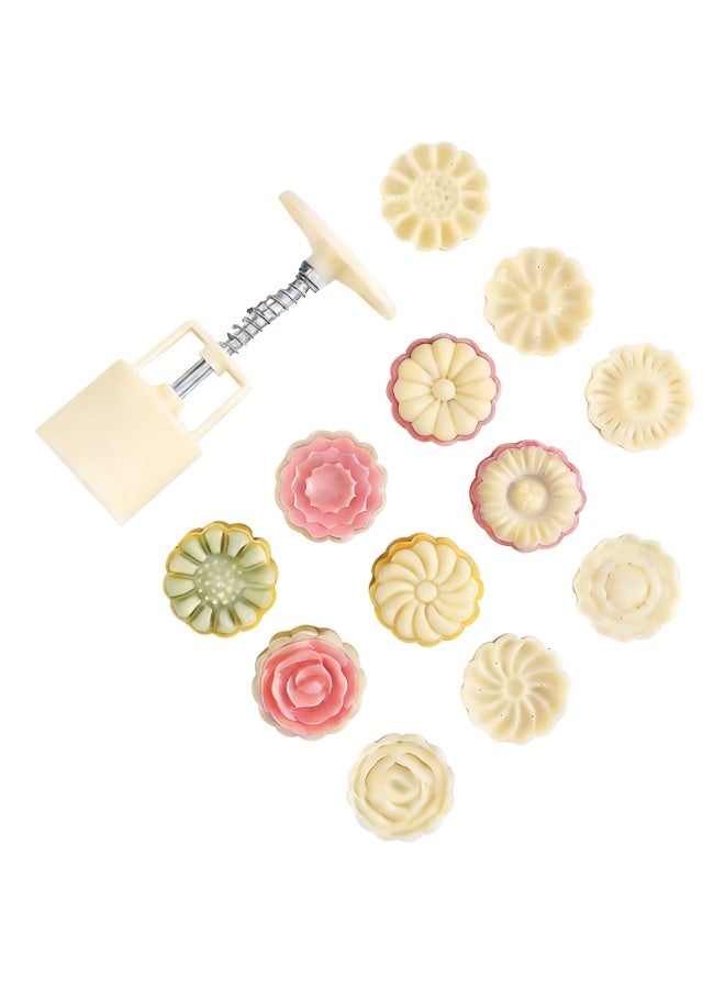 Cookie Press Mid-Autumn Festival Hand-Pressure Moon Cake Mould with 6 Pcs Mode Pattern for 1 Sets - Image 2